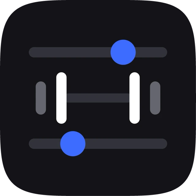 The Parameter app icon: the slider mark with blue knobs on a dark rounded square